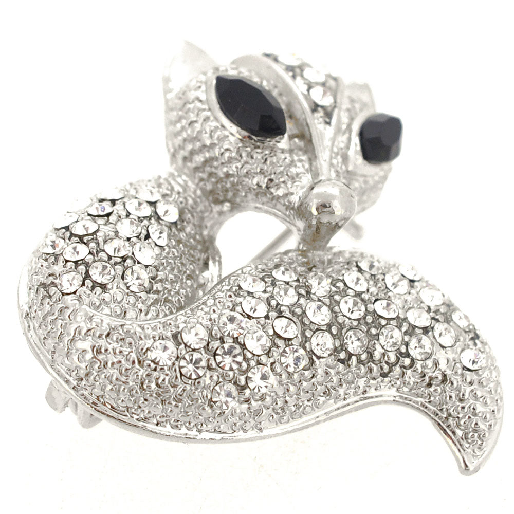 Silver Fox Pin Brooch
