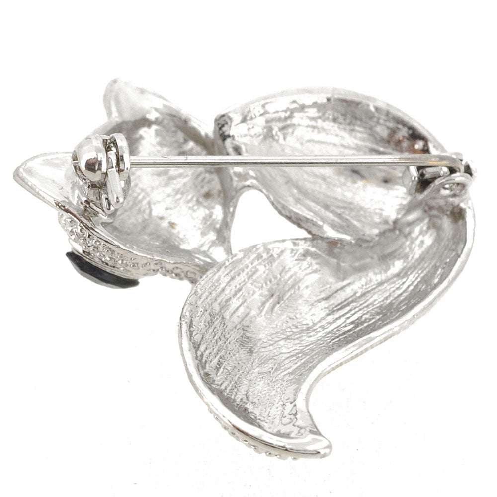 Silver Fox Pin Brooch