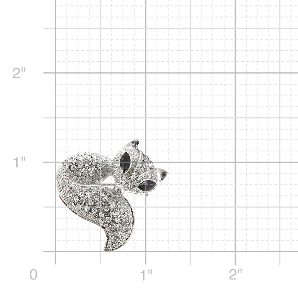Silver Fox Pin Brooch