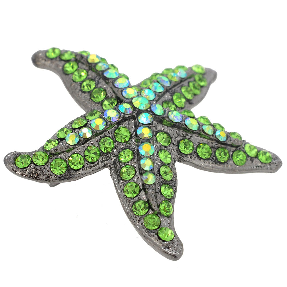 Green Starfish Pin Brooch