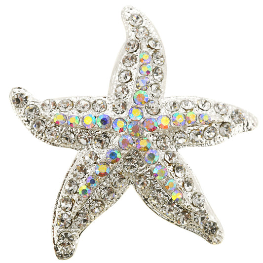 Silver Starfish Pin Brooch
