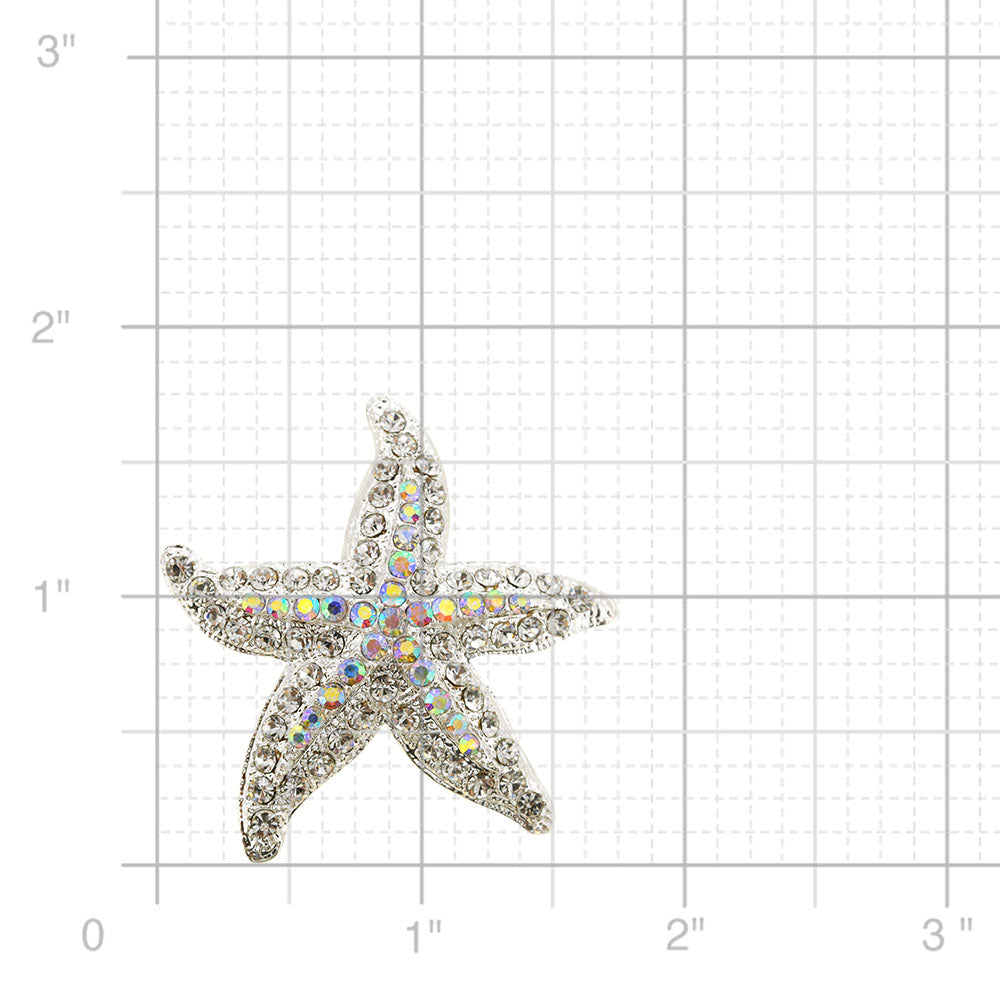 Silver Starfish Pin Brooch