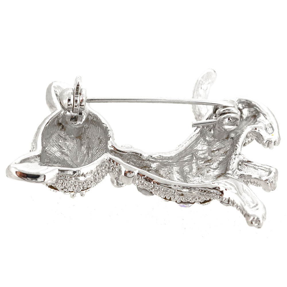 Silver Kitty Pin Brooch