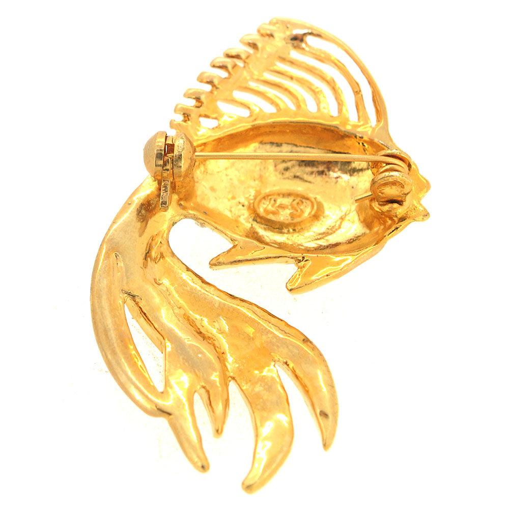 Enamel Goldfish Pin Brooch