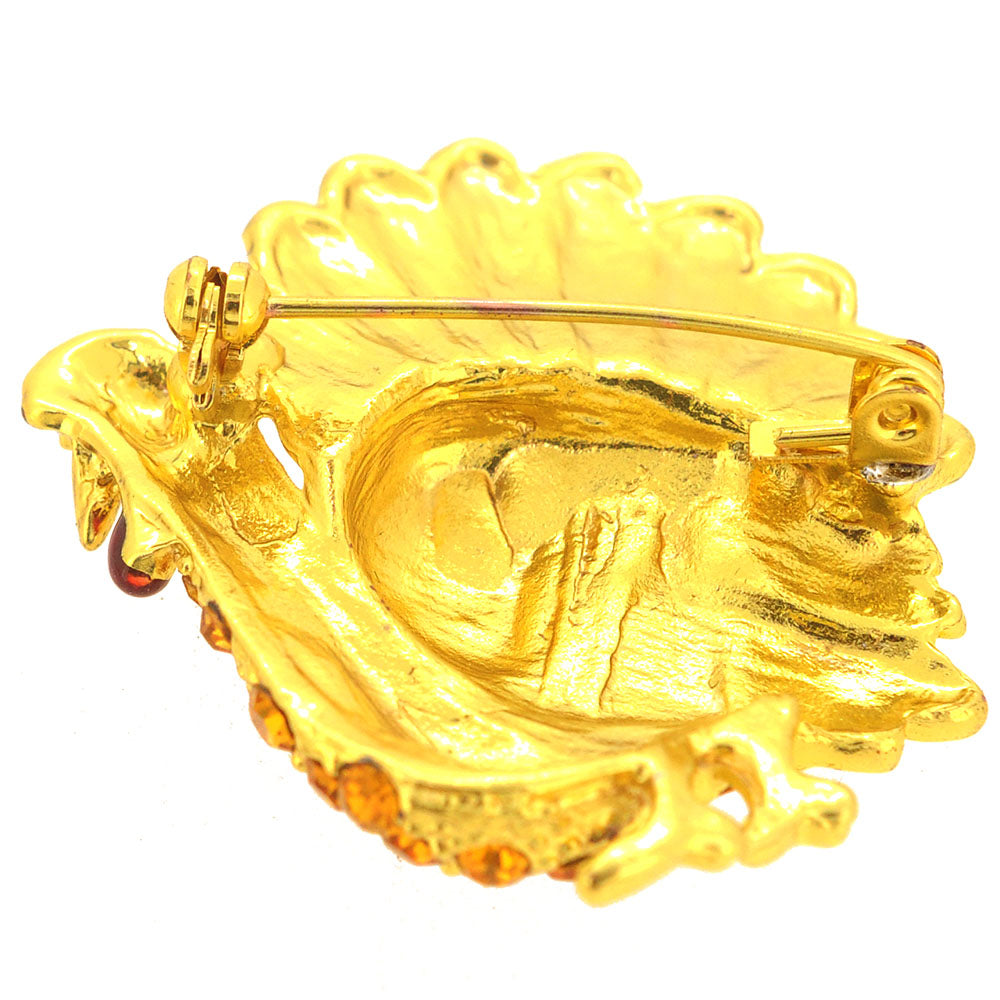 Golden Turkey Pin Brooch