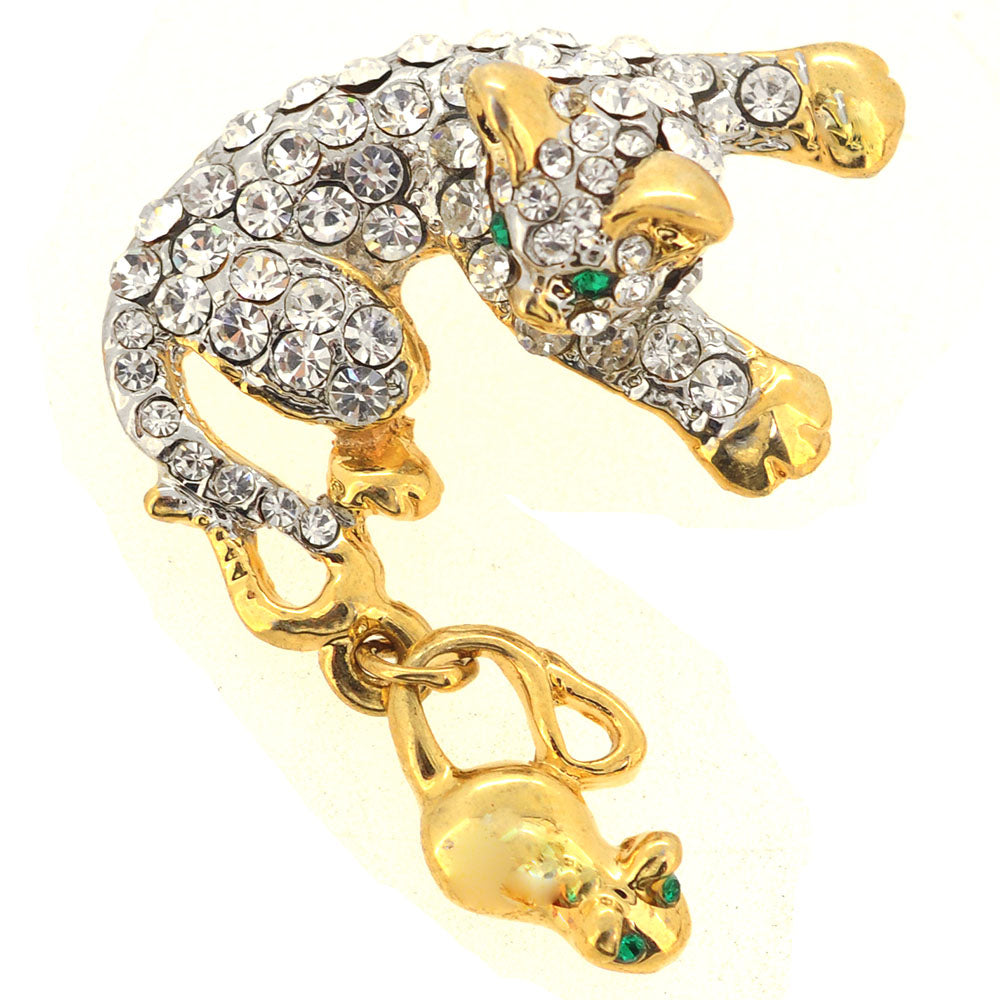 Golden Kitty And Mice Brooch Pin