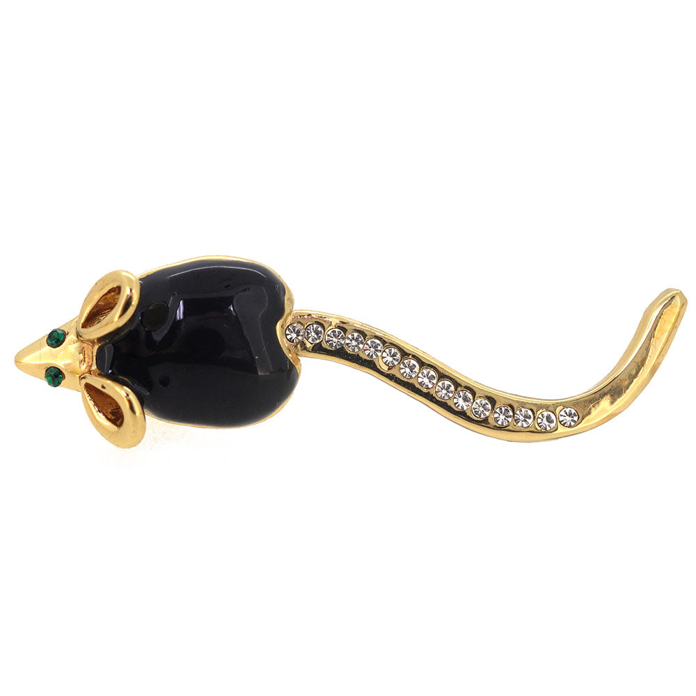 Black Mice Brooch Pin
