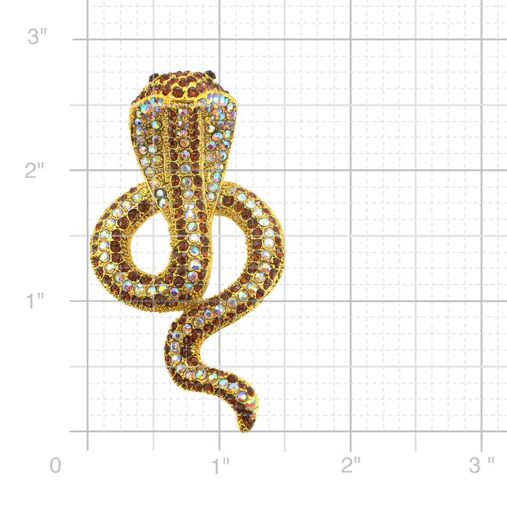 Golden Cobra/Naja Snake Brooch Pin