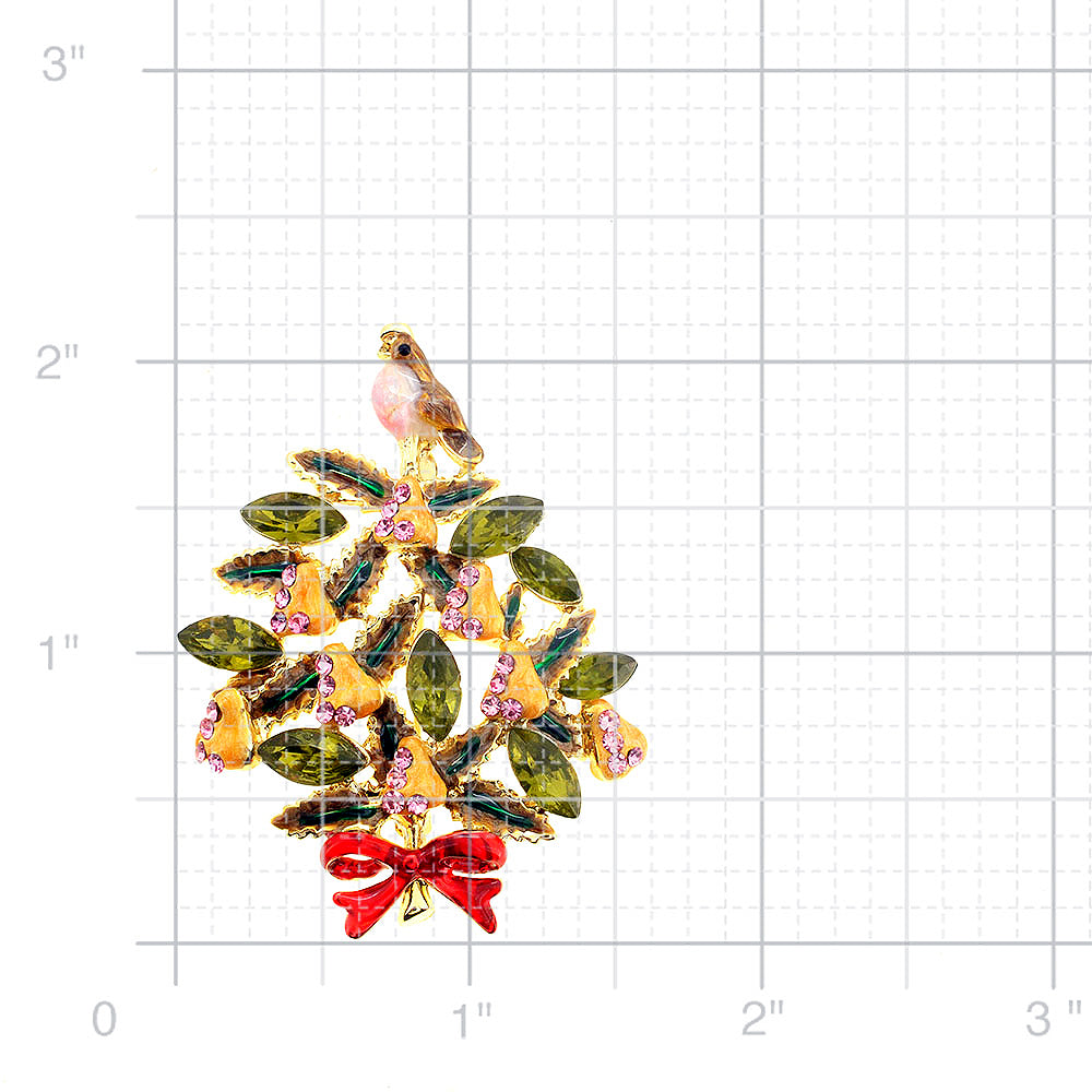 Partridge In A Pear Tree Christmas Brooch