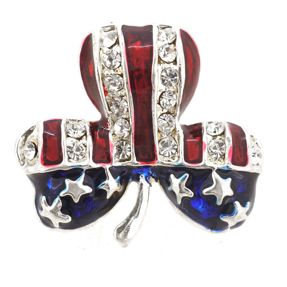 American Flag Clover Patriotic Tack Pin