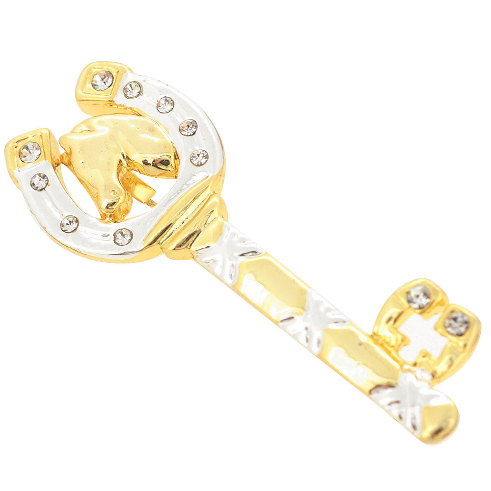 Key With Horse Head Brooch