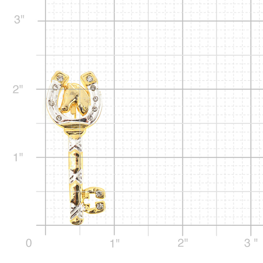 Key With Horse Head Brooch