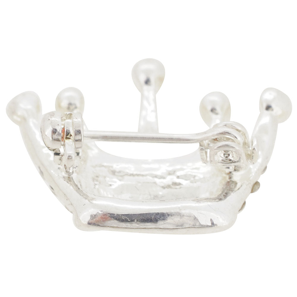 Silver Crown Brooch