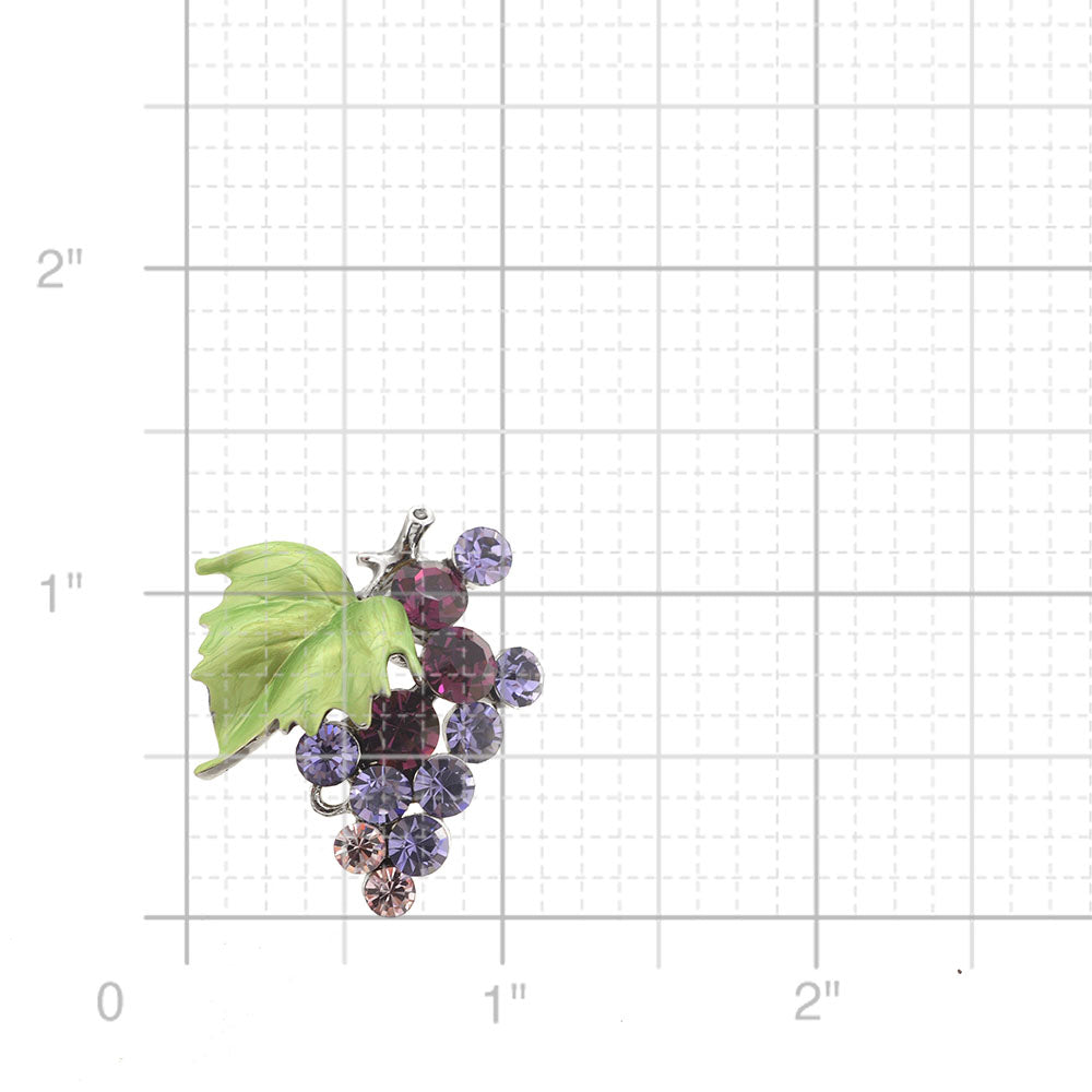 Multi Purple Bunch Of Grapes Swarovski Crystal Pin Brooch