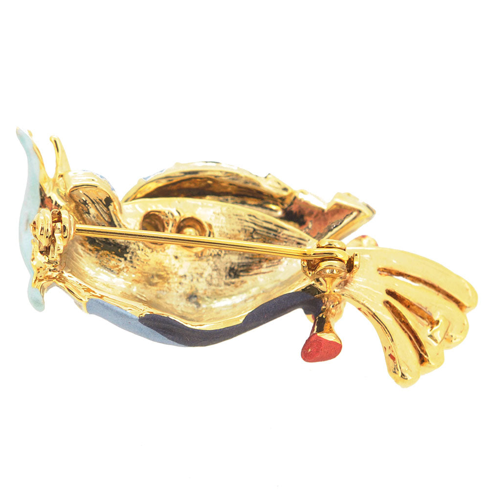 Multi Blue Parrot Pin Brooch