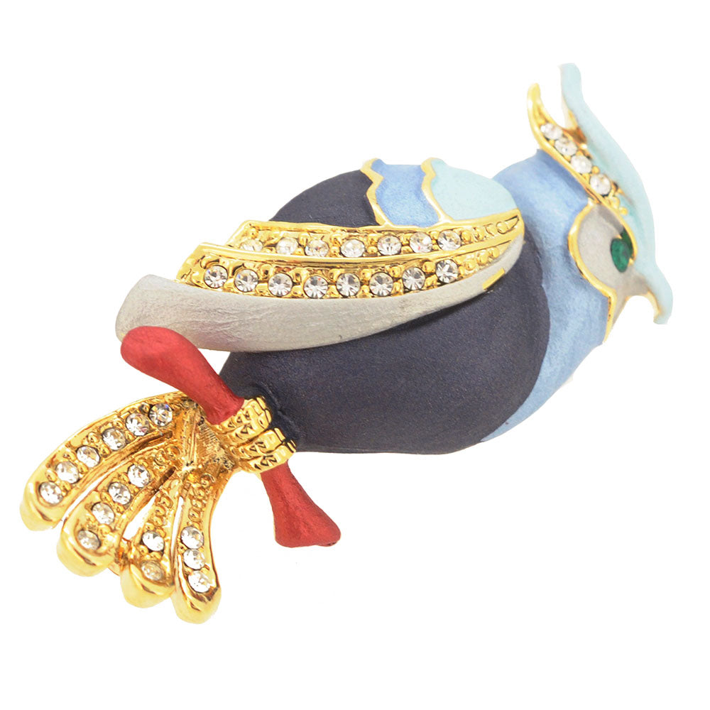 Multi Blue Parrot Pin Brooch