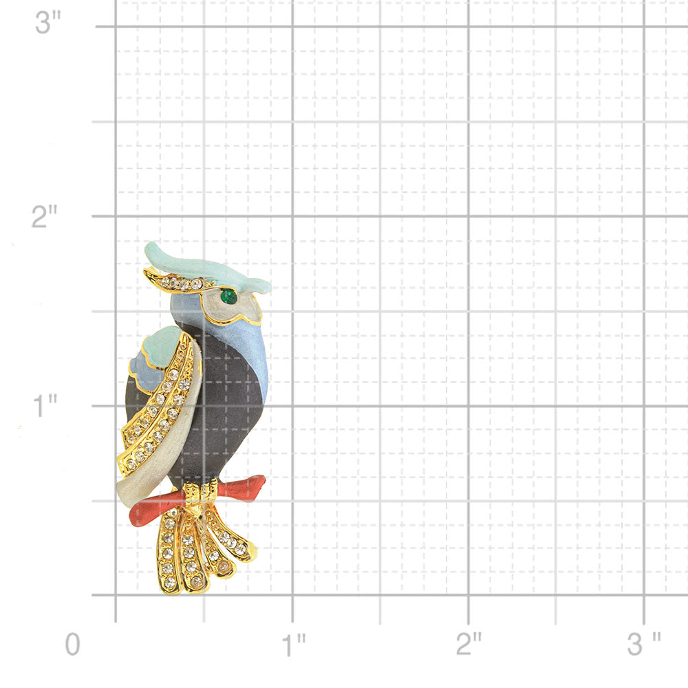 Multi Blue Parrot Pin Brooch