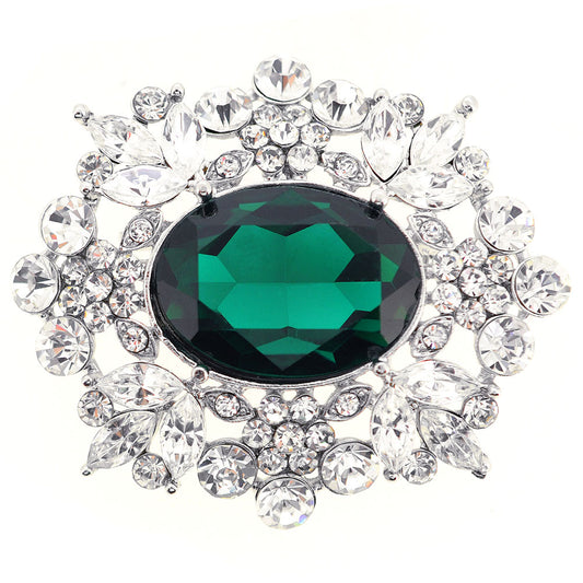 Emerald Flower Pin Wedding Pin Brooch And Pendant