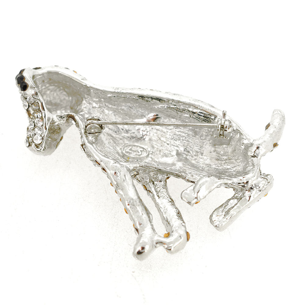 Dalmatian Dog Crystal Pin Brooch