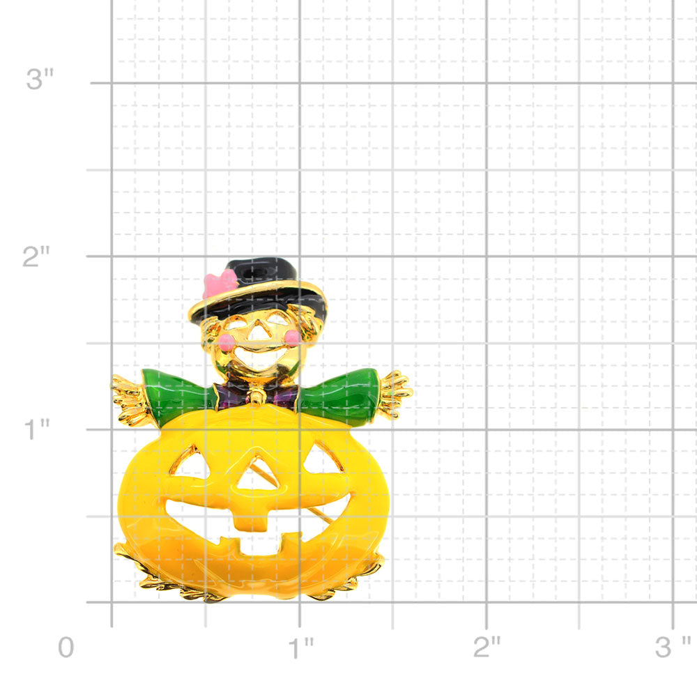 Halloween Enamel Yellow Pumpkin Brooch Pin