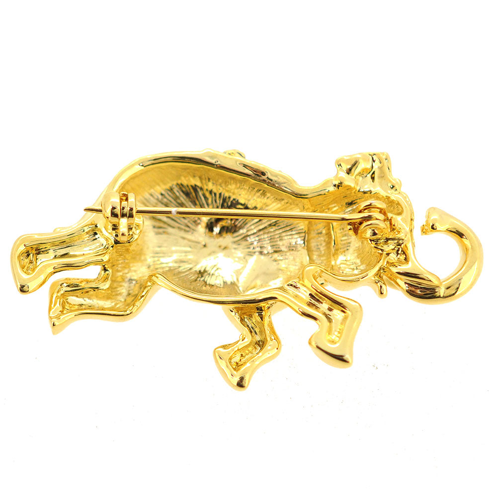 Elephant Crystal Brooch Pin