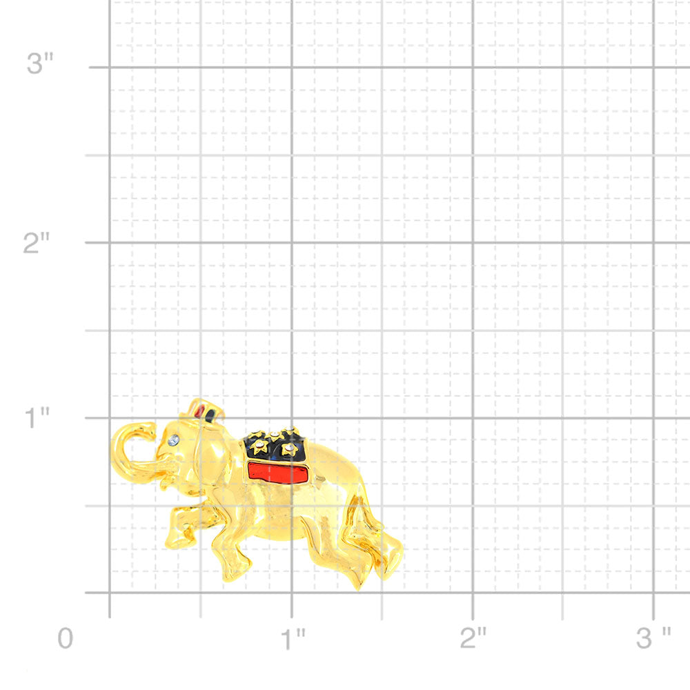 Elephant Crystal Brooch Pin