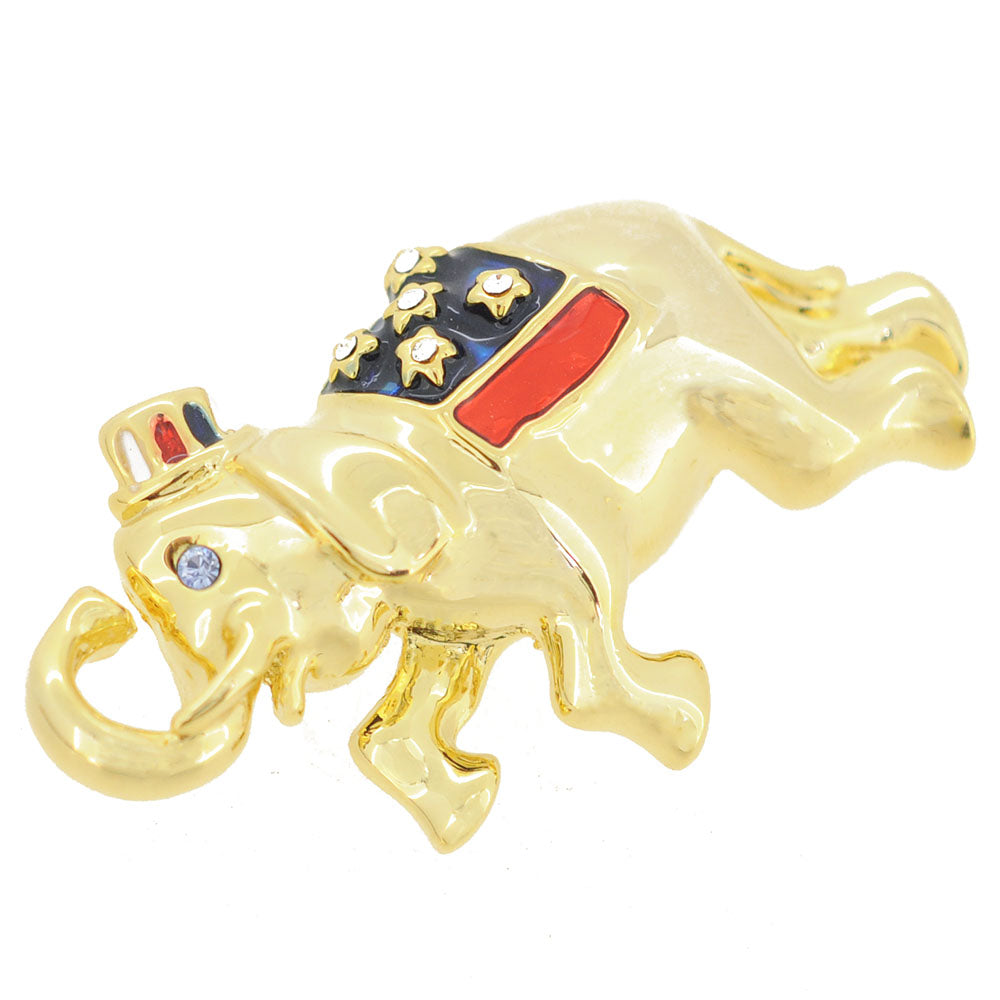 Elephant Crystal Brooch Pin