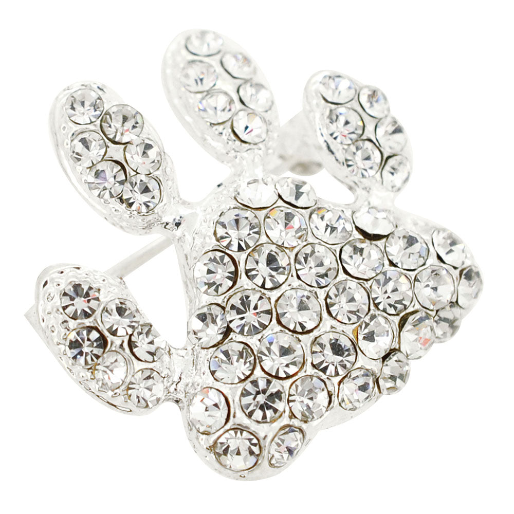 Crysta Dog Foot Sign Brooch Pin