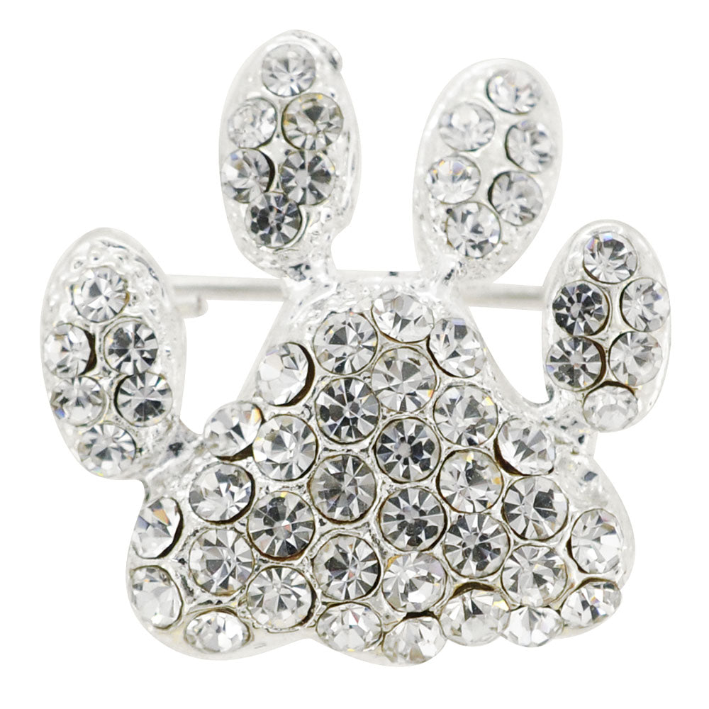 Crysta Dog Foot Sign Brooch Pin