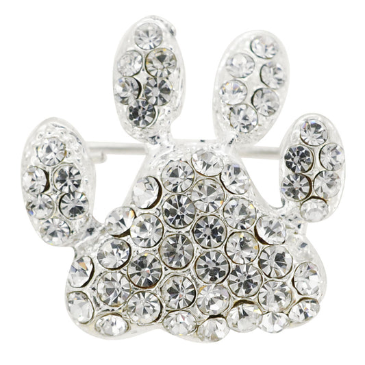 Crysta Dog Foot Sign Brooch Pin