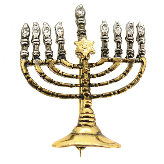 Hanukkah Menorah Brooch
