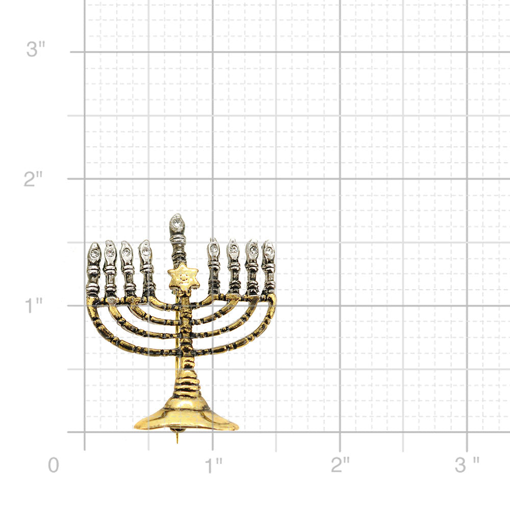 Hanukkah Menorah Brooch