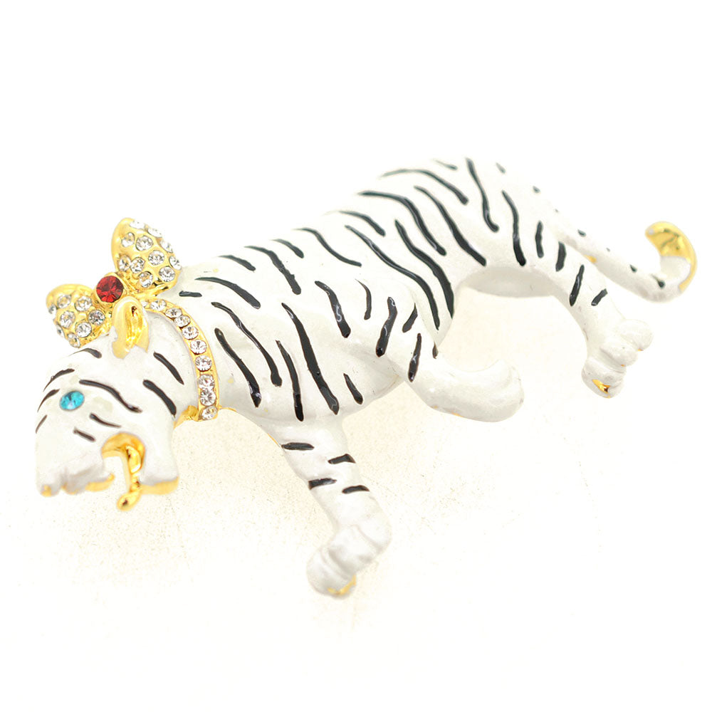 White Tiger Brooch Pin