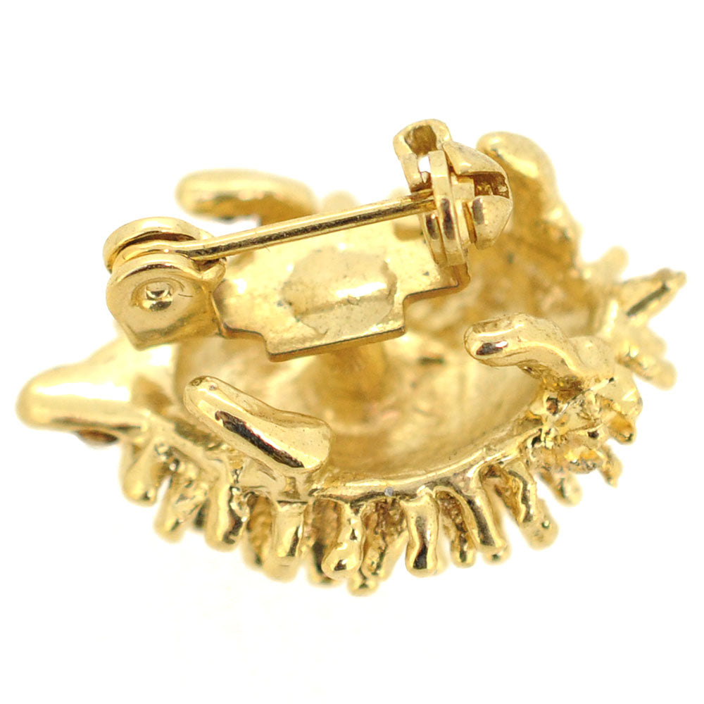 Golden Crystal Hedgehog Brooch Pin