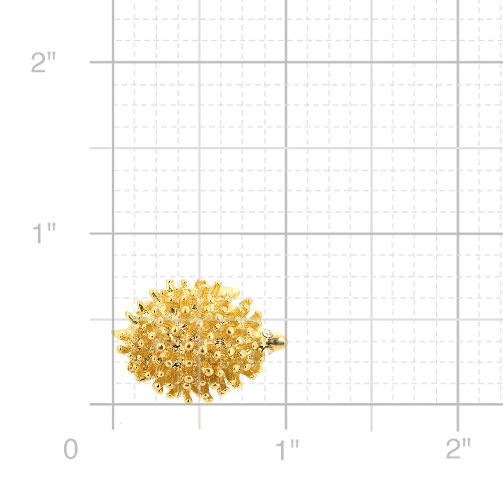 Golden Crystal Hedgehog Brooch Pin