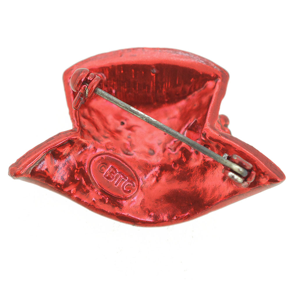 Red Top Hat Pin Brooch