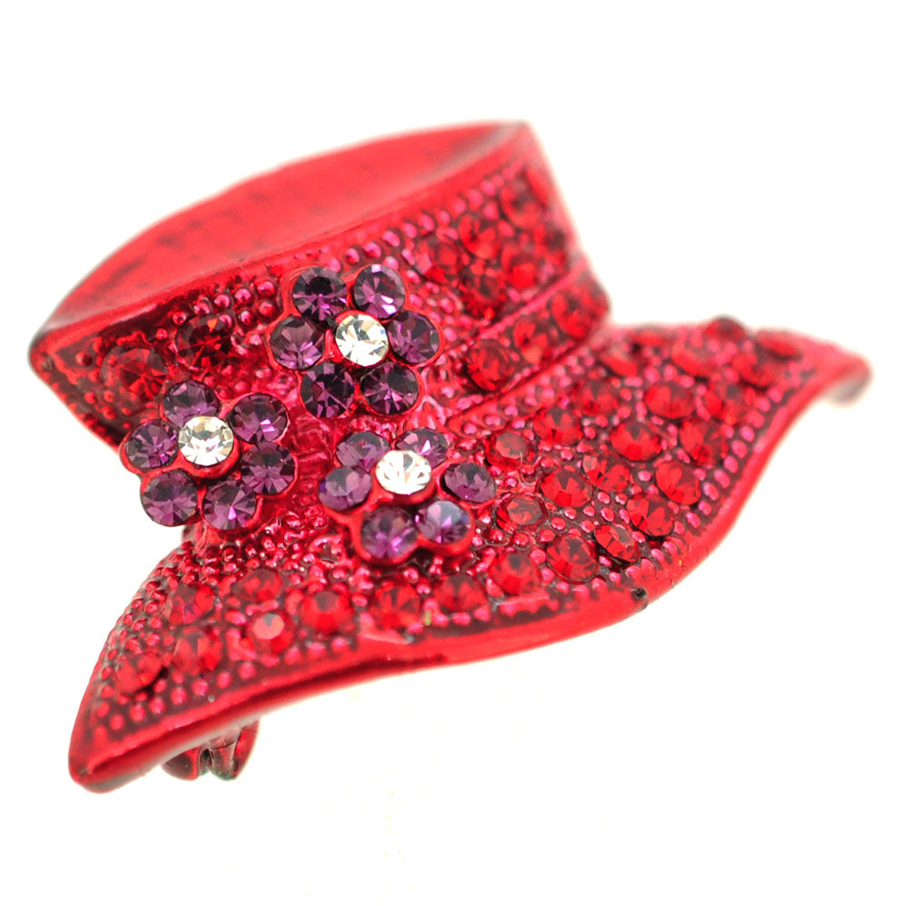 Red Top Hat Pin Brooch