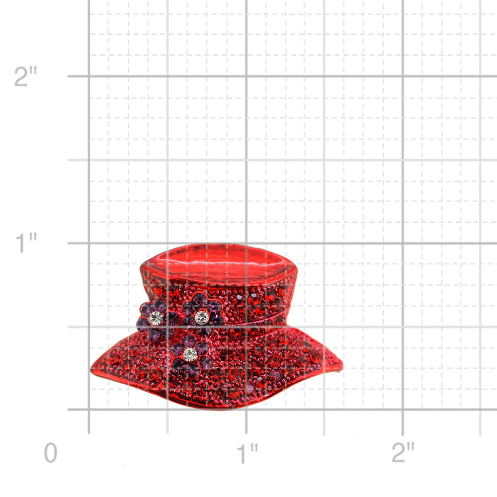Red Top Hat Pin Brooch
