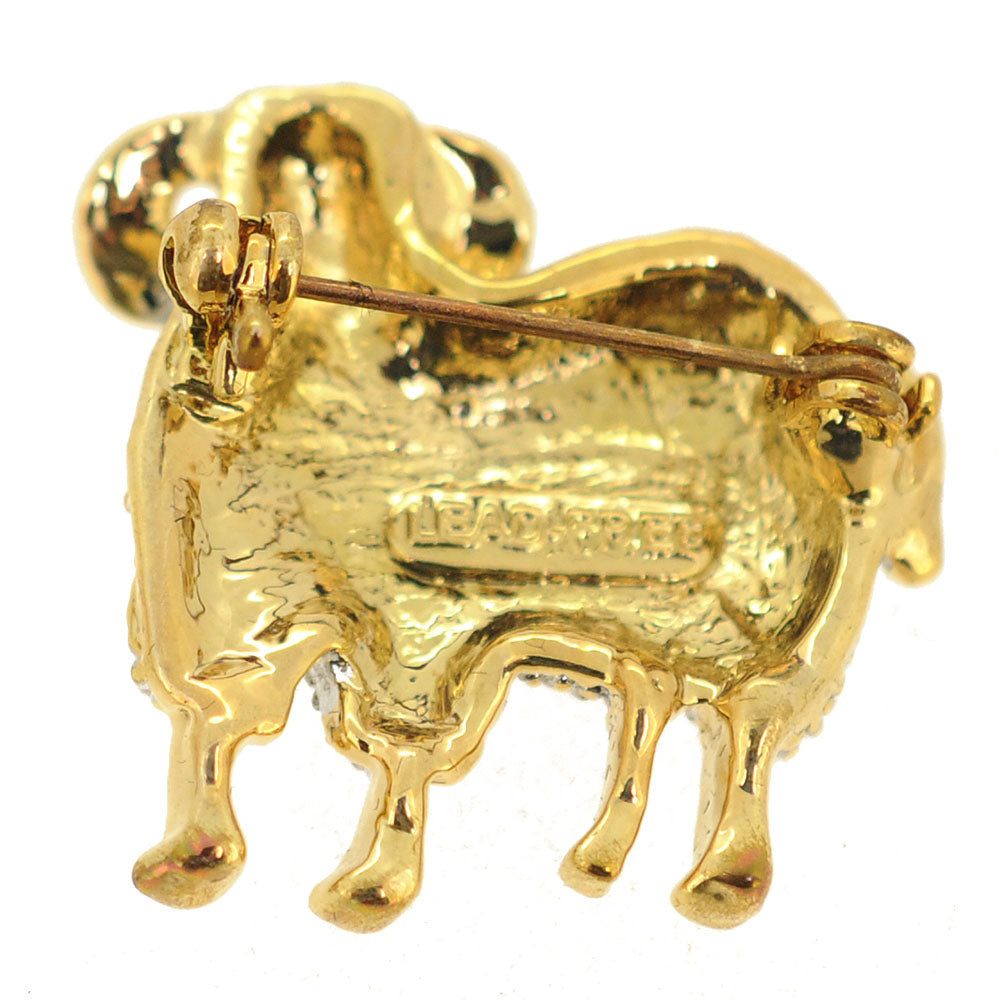 Crystal Sheep Brooch