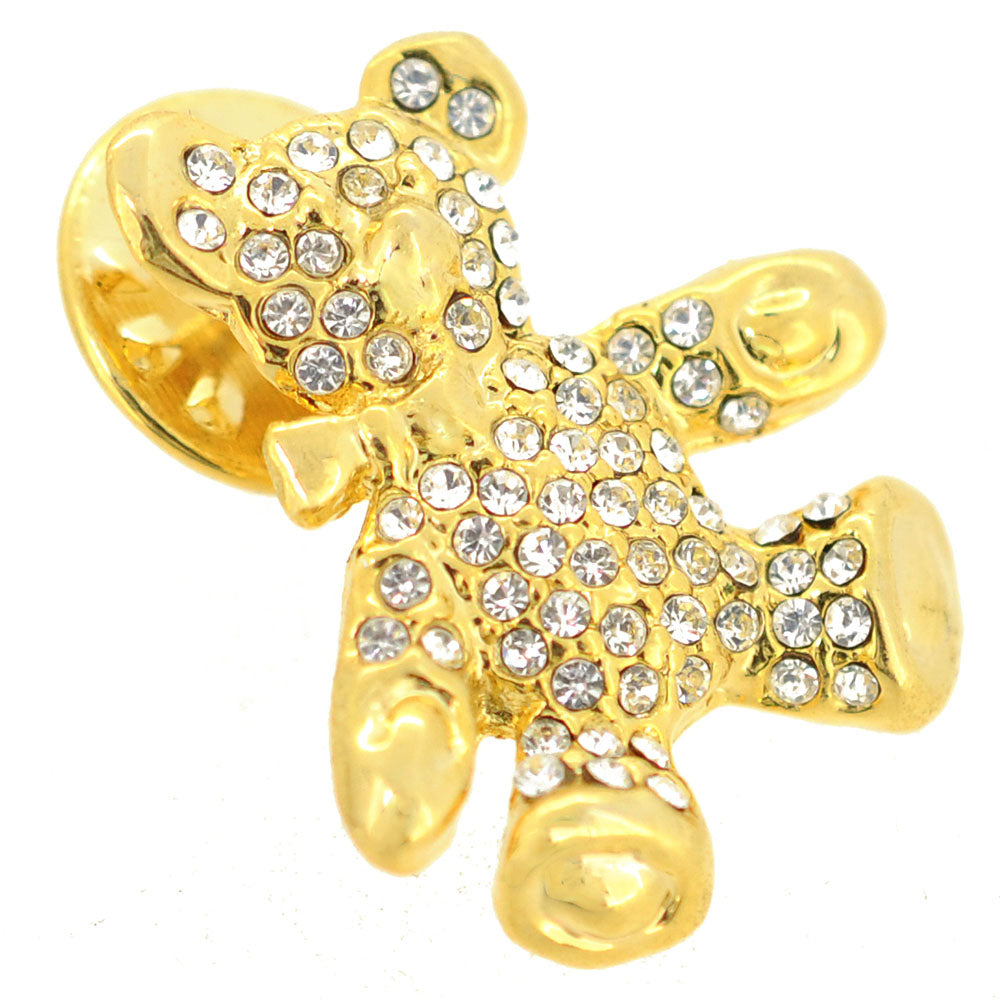 Crystal Teddy Bear Brooch