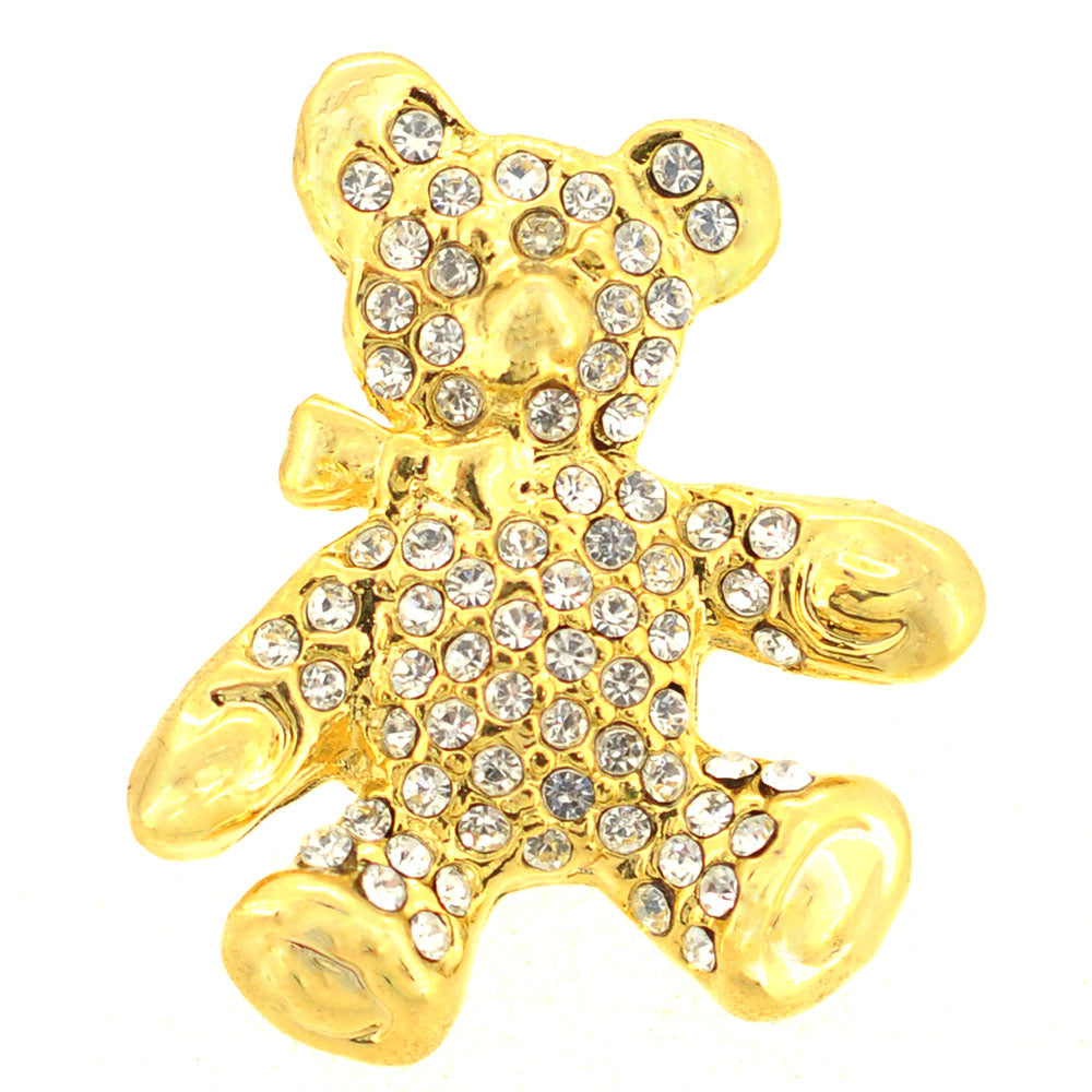 Crystal Teddy Bear Brooch