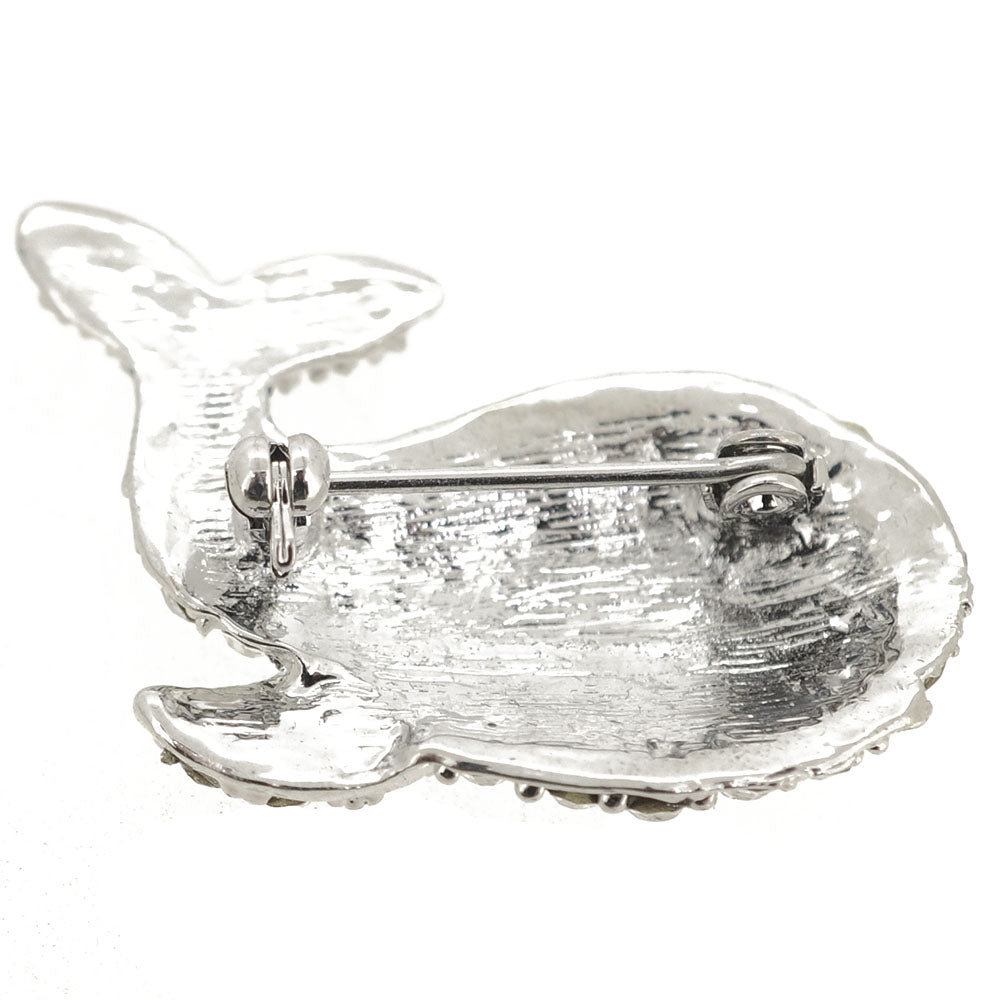 Crystal Whale Brooch