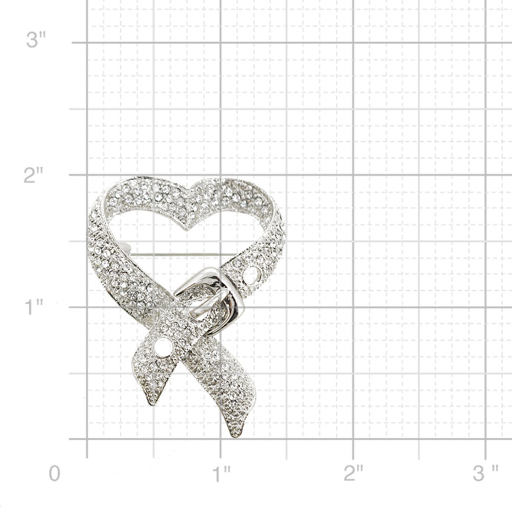 Crystal Belt Heart Valentine Brooch