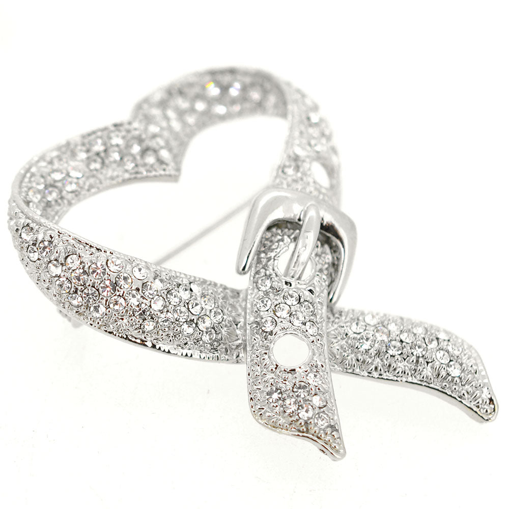 Crystal Belt Heart Valentine Brooch