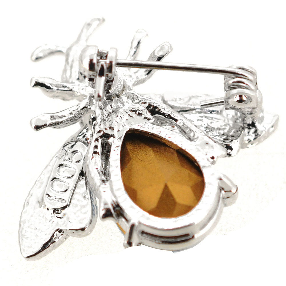 Light Sapphire Crystal Bee Brooch