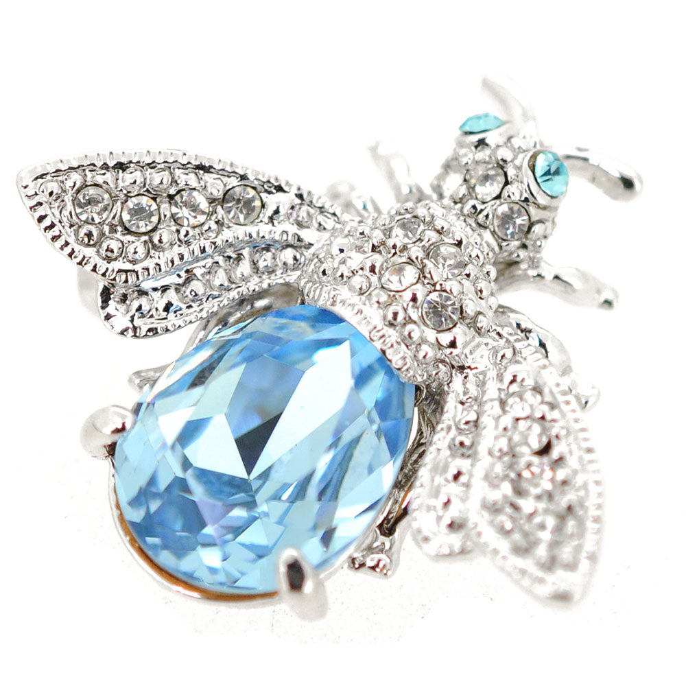 Light Sapphire Crystal Bee Brooch