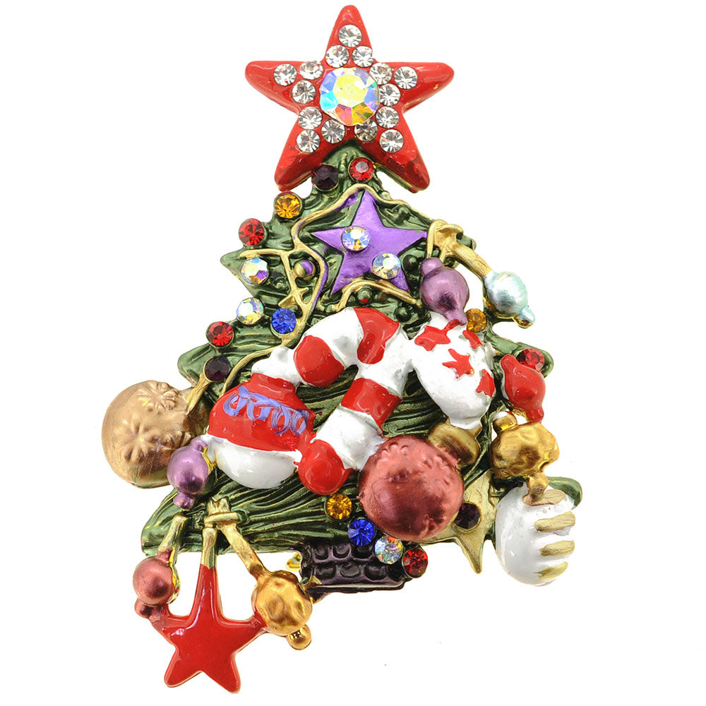 Multicolor Christmas Tree Christmas Brooch