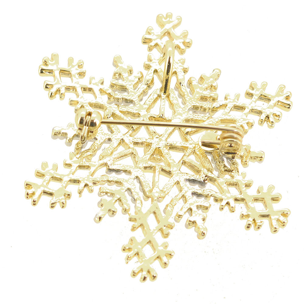 Two-toned Christmas Snowflake Pin Brooch And Pendant
