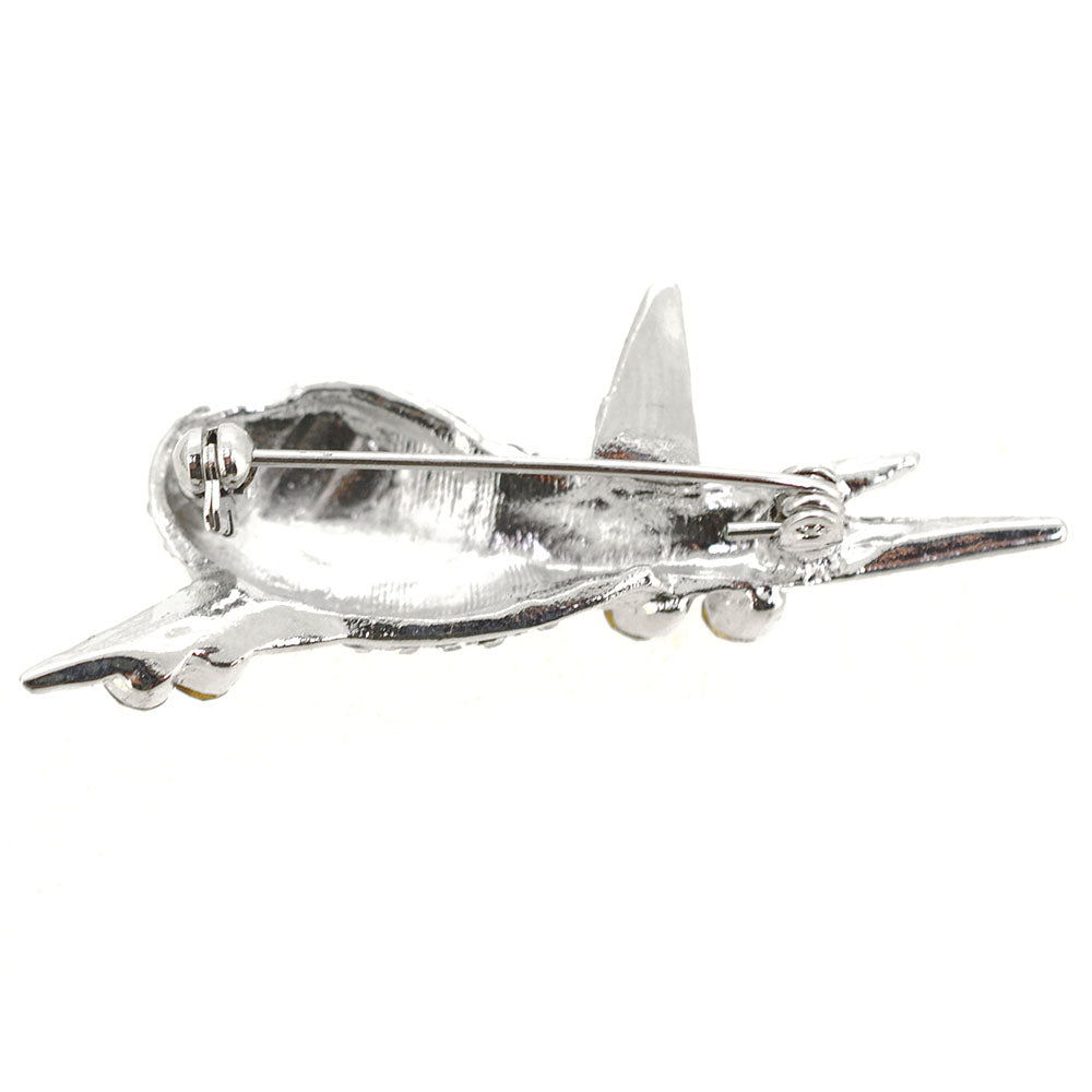 Crystal Airplane Pin Brooch
