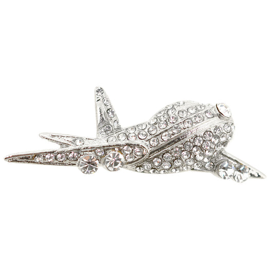 Crystal Airplane Pin Brooch